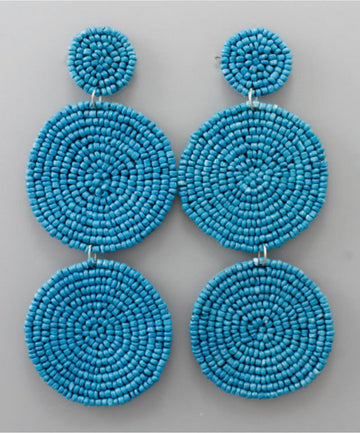 3 Tier Bead Disk Earrings